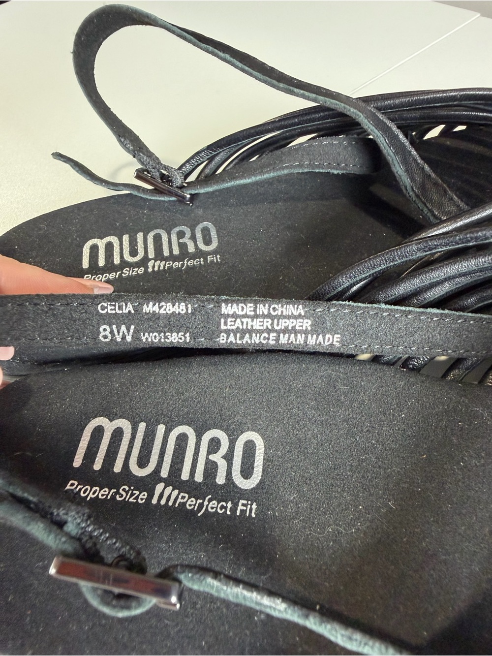 Munro Black Woven Strappy Slingback Sandals - Picture 4 of 5
